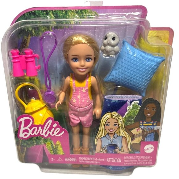 Mattle Barbie It Takes Two Chelsea Camping Doll Pet Owl & Sleeping Bag Playset - Picture 1 of 7